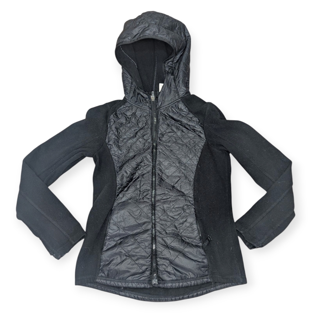 Athleta Girls Black Performance Fleece Puffer Jacket Sz XL(14) Back To School